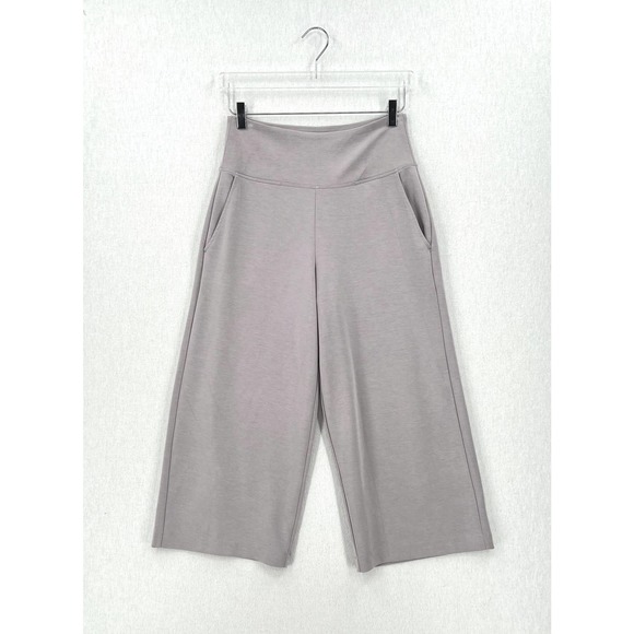 ATHLETA Pants Womens Small Light Gray Seasoft Wide Crop Tinsel Athletic Workout - Picture 4 of 16